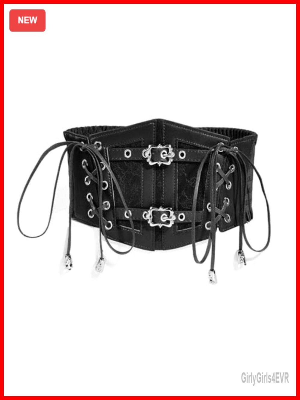 PU Leather Wide Elastic Cincher Corset Belt Waistband